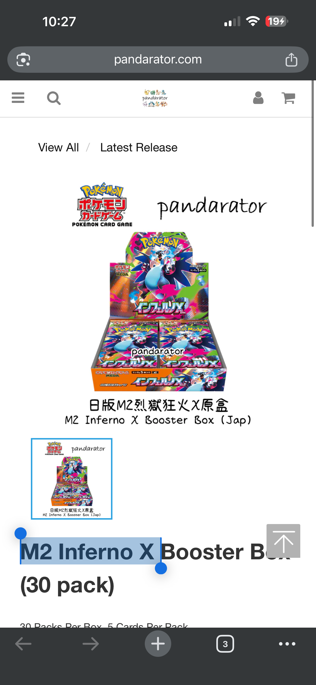 Pokémon M2 Inferno X - Single pack